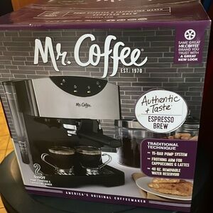 Mr. Coffee 2 shot, Pump Expresso and Cappuccino Maker Expresso Brew